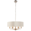 Highclere 6 Pendant Light Chrome & Natural