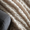 Jacquard Velvet Knitted Throw Natural 1500x2000mm