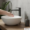Bateria umywalkowa stojąca wysoka - nablatowa, gun metal
