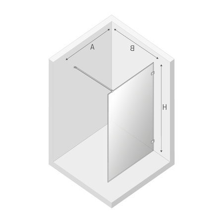 KABINA AVEXA GUNMETAL BRUSHED WALK-IN  50x200 CZYSTE 6mm ACTIVE SHIELD