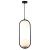 Lampa wisząca COSTA DUO 50 cm - czarny stelaż, dwa klosze