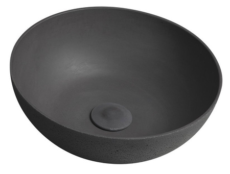 FORMIGO umywalka betonowa nablatowa, średnica 39cm, antracyt mat