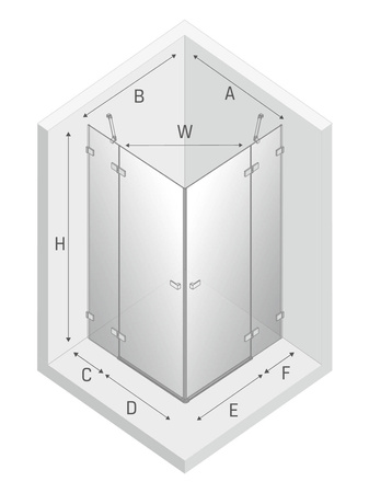 KABINA AVEXA WHITE KWADRATOWA U 120x120x200 CZYSTE 6mm ACTIVE SHIELD