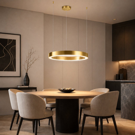 Lampa wisząca CIRCLE 60 cm - LED, ring mosiądz szczotkowany