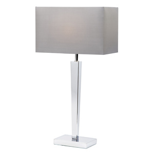 Lampa stołowa Moreto – chrom / szary, 36 × 18 × 66 cm