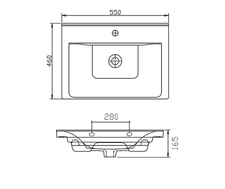 SAVA 55 umywalka meblowa 55x46cm, biała