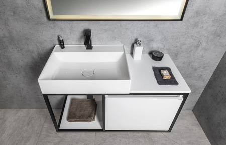 SKARA szafka pod umywalkę 100x49,5x46,5cm, czarny mat/biały mat