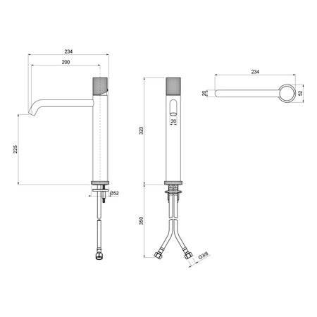 ULTRATAP bateria umywalkowa bez odpływu, czarny mat/chrom