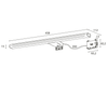 FELINA oświetlenie ścienne LED, 10 W, 458x15x112 mm, IP44, chrom