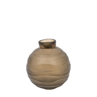 Bevelled Glass Globe Vase Smoke 140x140x140mm