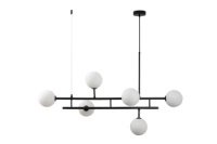 Lampa wisząca MODERNO DUO 100 cm -czarna z białymi kloszami