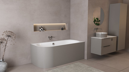 ASTRA R MONOLITH wanna wolnostojąca przyścienna 160x75x60cm, biały/agila