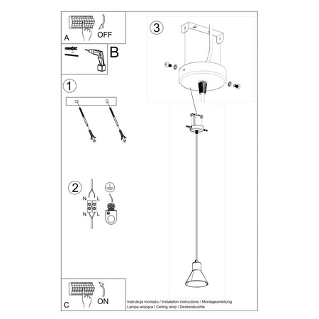 Lampa wisząca TALEJA 1 biała [E27]