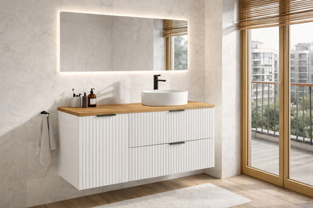 Zestaw meblowy 120cm z blatem i szafką z koszem na pranie