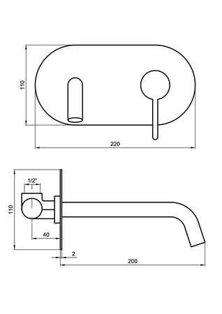 Bateria umywalkowa podtynkowa-Emmevi Rubinetterie/Filo inox