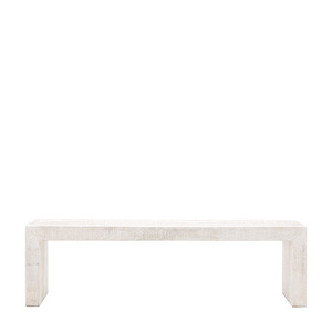 Iowa Dining Bench Whitewash 1600x360x450mm