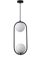 Lampa wisząca COSTA DUO 50 cm - czarny stelaż, dwa klosze