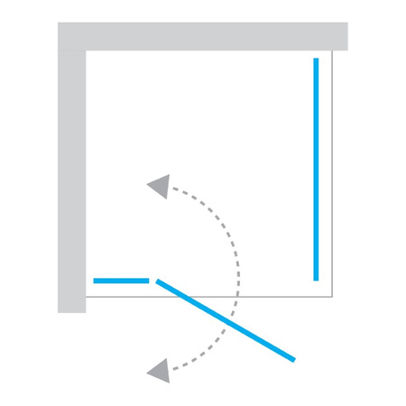 NZ2 Kabina prysznicowa NEW SOLEO 1D kwadratowa U 80x80x195 szkło czyste 6mm Active Shield 2.0 - z el. stałym