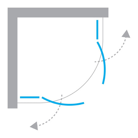NZ2 Kabina NESTA GUNMETAL BRUSHED 2D półokrągła  80x80x200 czyste 6mm Active Shield 2.0