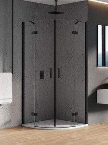KABINA NEW MERANA BLACK PÓŁOKRĄGŁA U 100x100x195 CZYSTE 6mm ACTIVE SHIELD