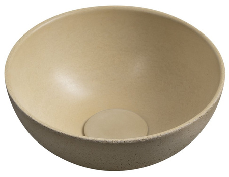 MINOR umywalka betonowa nablatowa, średnica 26cm, żółty mat