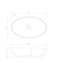 BARCELONA M+ umywalka nablatowa, 60 x 36 cm, biały połysk