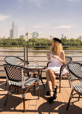 Krzesło ogrodowe CAFE AZURE biały /       czarny