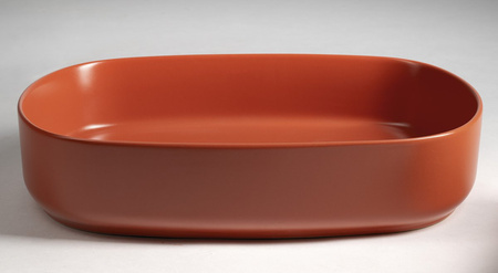 INFINITY OVAL umywalka ceramiczna nablatowa 55x36cm, terracotta
