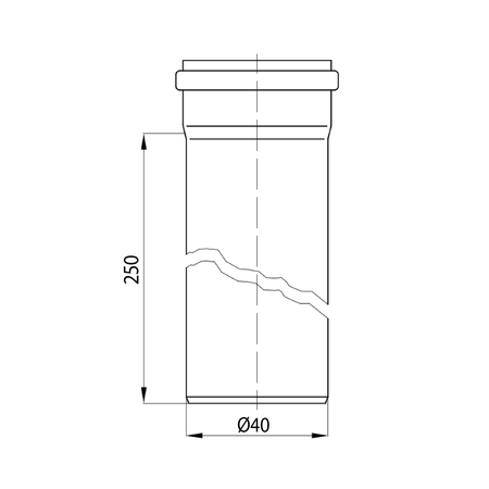 Rura przedłużająca syfon 40/250mm, biały