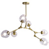 Lampa wisząca MODERN ORCHID-6 złoto transparentna 130 cm