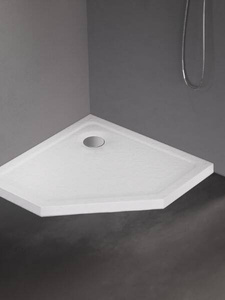 Brodzik MILD STONE akrylowy pięciokątny 80x80x4,5 biały
