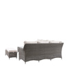 Zestaw ogrodowy ASCOT narożny – sofa + stół regulowany + ławka + puf, 9 osób