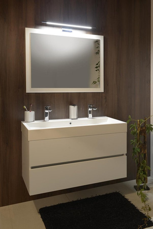 LARGO szafka umywalkowa, 99x50x41cm, biała połysk