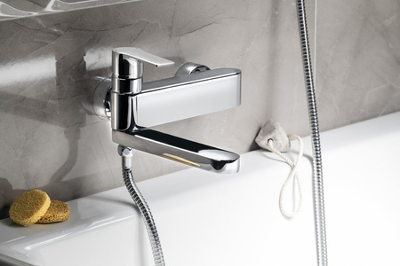 PAX bateria wannowa ścienna z obrotową wylewką, chrom