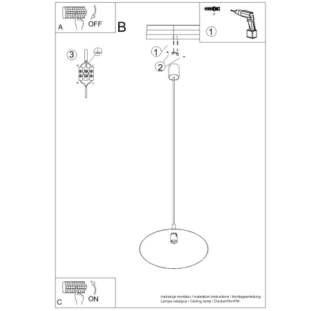 Lampa wisząca NOX 40 biała