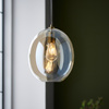 Kelda Oval Pendant Satin Brass Champagne