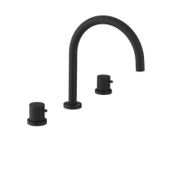 ULTRASAN trzyelementowa bateria umywalkowa bez odpływu, czarny mat