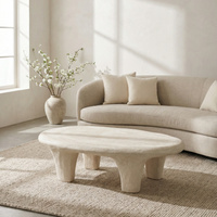 BIZZOTTO Stolik kawowy ALBIN 102×62 cm – beżowy, poliresin, designerski stolik nowoczesny