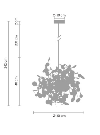 Lampa wisząca MONETTI 40 cm - chrom, dekoracyjna