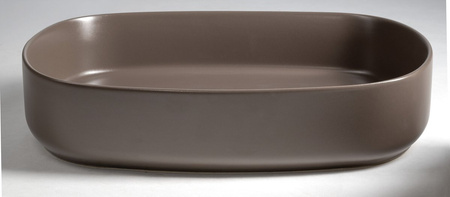 INFINITY OVAL umywalka ceramiczna nablatowa 55x36cm, brązowa