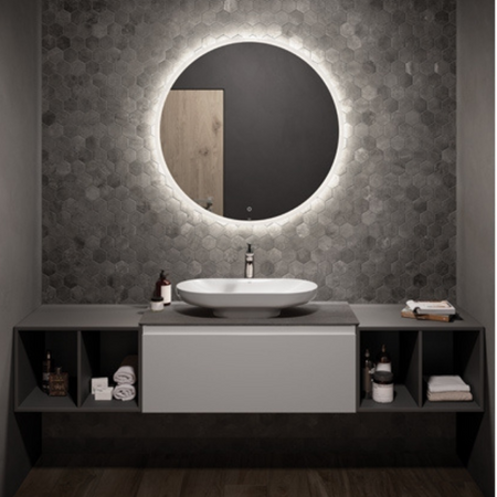 Zestaw DES Miska WC podwieszana z deską W/O i Umywalką Nablatową 70X35CM Biały Połysk