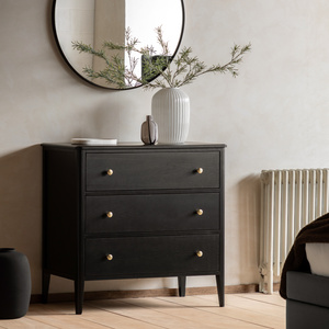Acton 3 Drawer Chest Black 870x450x870mm