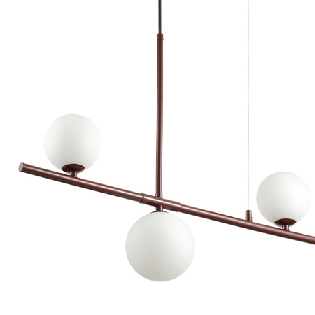 Lampa wisząca MODERNO 80 cm - burgundowa z białymi kloszami