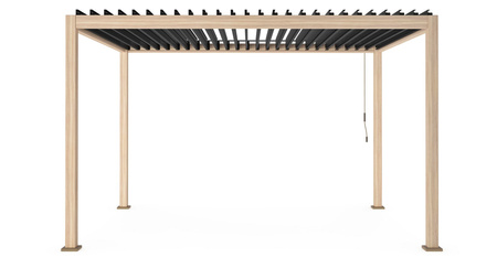 Pergola ogrodowa BIZZOTTO OCEAN 3X4 – antracytowy / naturalny