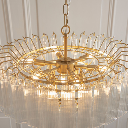 Toulouse 12 Pendant Light Clear Ribbed Glass