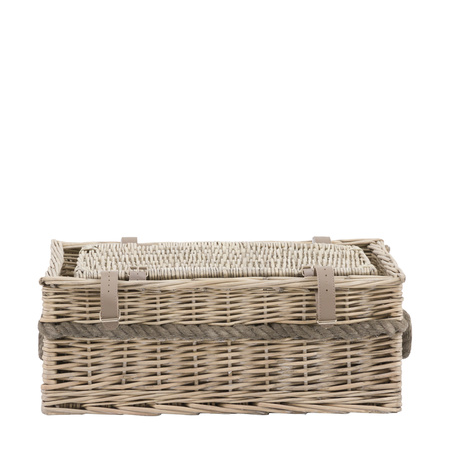 Rivra Lidded Baskets Natural S/2 540x360x220mm