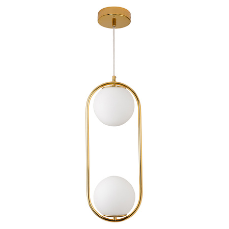 Lampa wisząca COSTA DUO 50 cm - złoty stelaż, dwa klosze