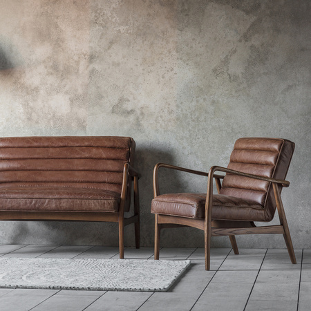 Sofa dwuosobowa Datsun Vintage Brown Leather
