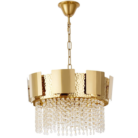 NOWOCZESNY ŻYRANDOL KRYSZTAŁOWY ZŁOTY DIONA D40