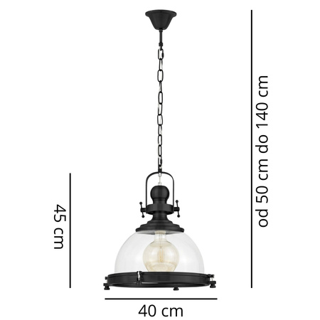 LAMPA WISZĄCA LOFT CZARNA FALCO